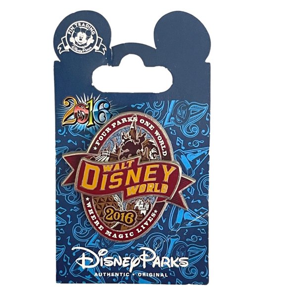 Disney Jewelry - Disney Parks 2016 Walt Disney World Four Parks One World Where Magic Lives Pin